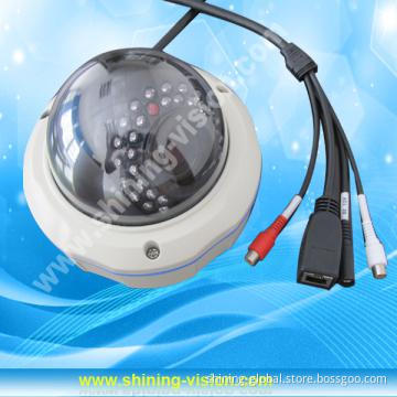 H.264 Dome IP Camera with IR-cut, Support Night Vision Vandal-proof